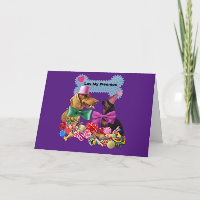 Luv Mes Weenies Correspondaient à la carte de voeu (Devant)