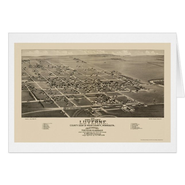 Luverne, carte panoramique de manganèse - 1883 (Devant horizontal)