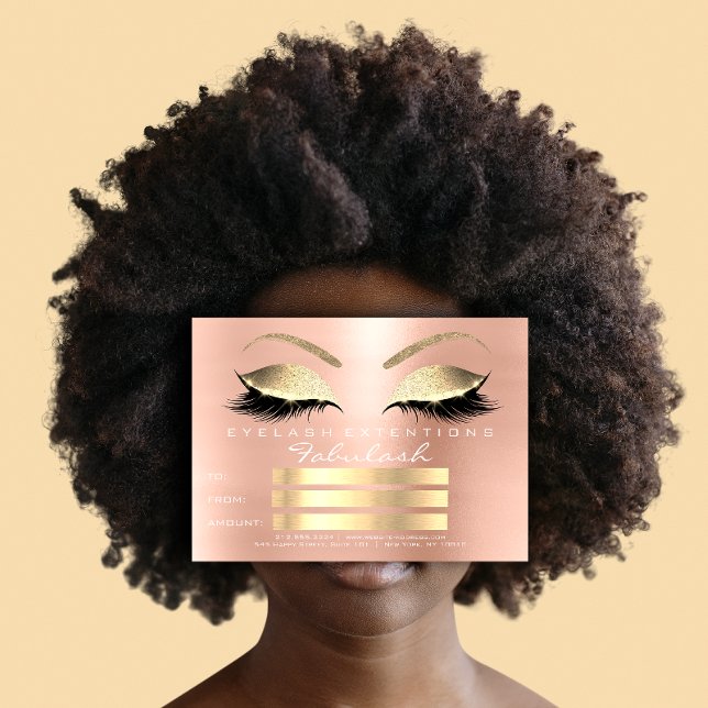 Lux Lashes Pink Rose Gold certificat maquillage ca (Lux Lashes Pink Rose Gold Makeup Certificate Gift )