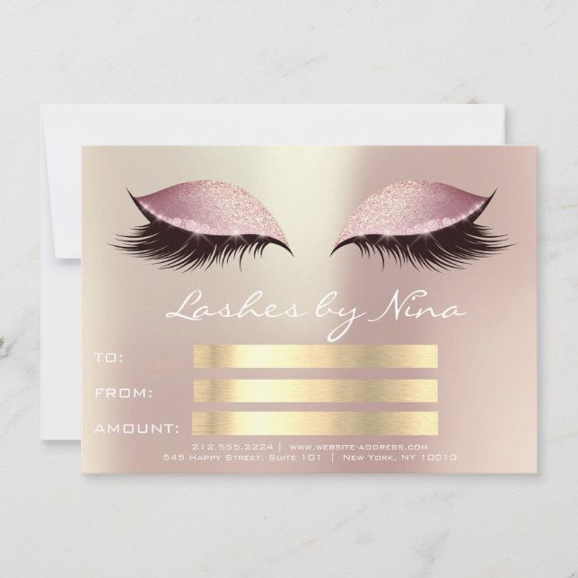 Lux Lashes Pink Rose Gold certificat maquillage ca (Devant)