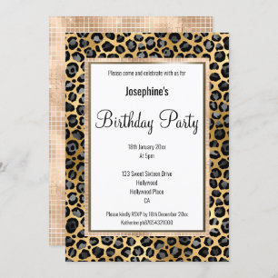 LUX LEOPARD CHAMPAGNE ANNIVERSAIRE INVITATION