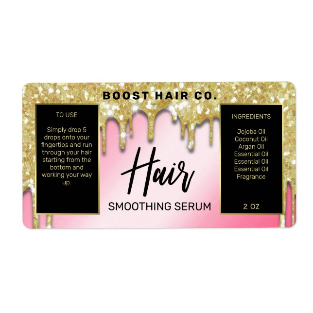 Lux Parties scintillant   Gold rose noir Étiquette (Devant)