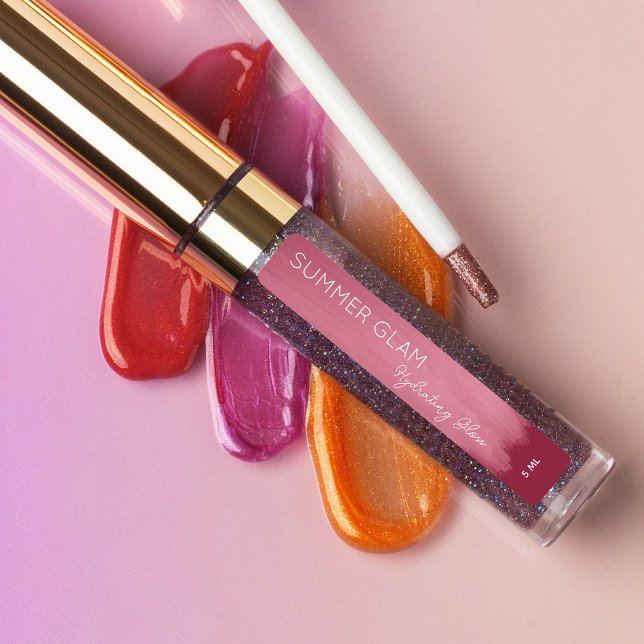 Lux Stroke Lip Gloss Cosmetic Maroon Étiquette (Créateur téléchargé)