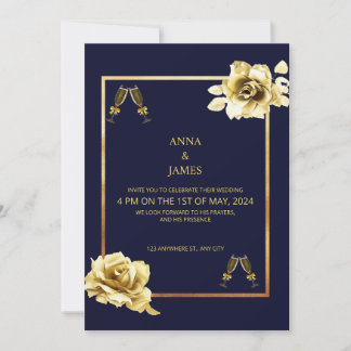 Luxe avec une Golden Invitation Card et design de