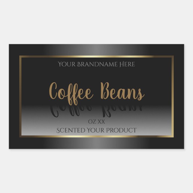 Luxe Black and White Étiquette Gold Frame (Devant)