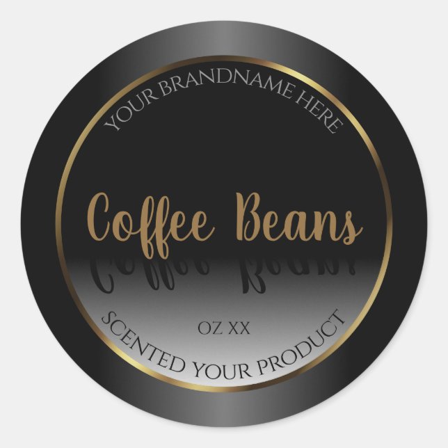 Luxe Black and White Étiquette Gold Frame (Devant)