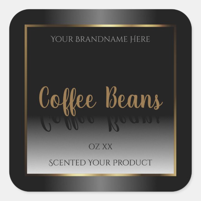 Luxe Black and White Étiquette Gold Frame (Devant)