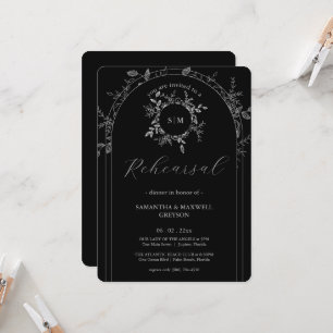 Luxe Black élégant Dîner de répétition Invitation