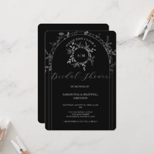 Luxe Black élégant douche nuptiale Invitations