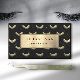 Luxe Black Gold Eyelash Carte de visite Styliste