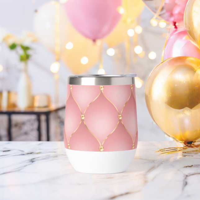 Luxe Blush Rose Rose Or Diamond Tufted (Enterrement de vie de garçon)