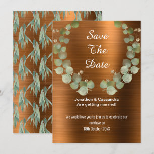 LUXE BRONZE EUCALYPTUS WREATH ENREGISTRER LA DATE