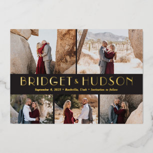 Luxe Collage FOIL Wedding Enregistrer La Carte Dat