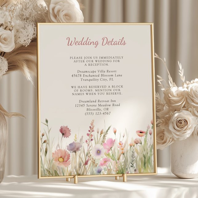 Luxe Dusty Pink Fleur sauvage Détails Mariage (Créateur téléchargé)