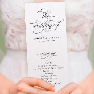 Luxe Elegant Calligraphie Programme de mariage