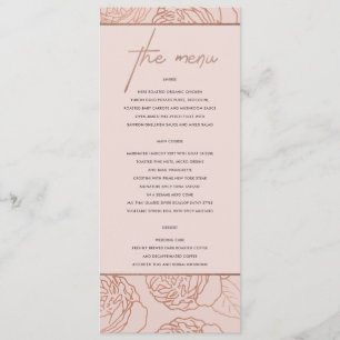 LUXE ELEGANT ROSE ROSE ROSE ROSE GOLD MENU FLORAL