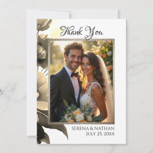 Luxe en fleurs Carte de remerciements photo Mariag