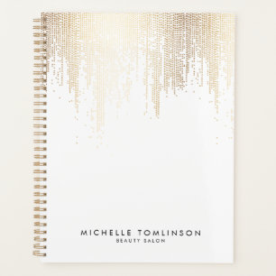 Luxe Faux Gold Confetti Rain carnet de rendez-vous