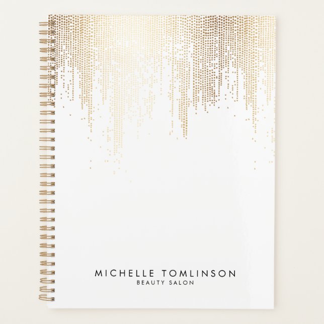 Luxe Faux Gold Confetti Rain carnet de rendez-vous (Devant)