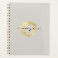Luxe Faux Gold Peint Cercle Tan Carnet de rendez-v