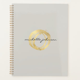 Luxe Faux Gold Peint Cercle Tan Carnet de rendez-v