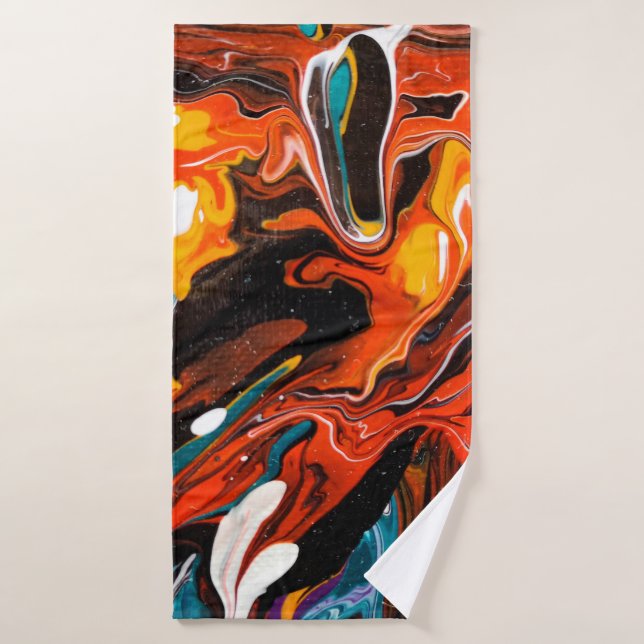 Luxe Fliud Art Abstrait fond coloré tendance (Serviette de bain)