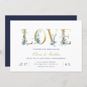 Luxe Floral Love Faire-part de mariage