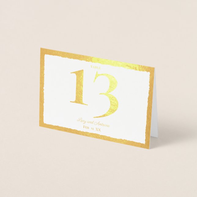 Luxe Gold Bold Edge plié numéro de table (Devant)