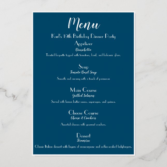 Luxe Gold Cocktail Party Menu (Verso)