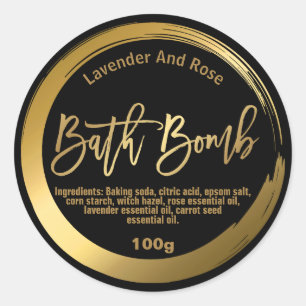 Luxe Gold FAUX Foil Black Bomb Étiquettes