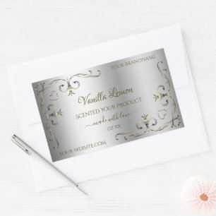 Luxe Gold Ornate Corners Étiquettes de produits en