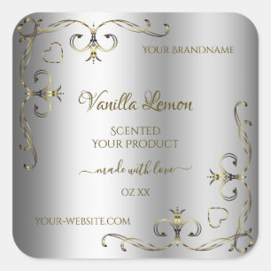 Luxe Gold Ornate Corners Étiquettes de produits en