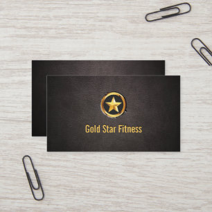 Luxe Gold Star Fitness Carte de visite en cuir