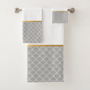 LUXE GRAY MERMAID ÉCHELLE 2 SERVIETTES DE SALLE DE