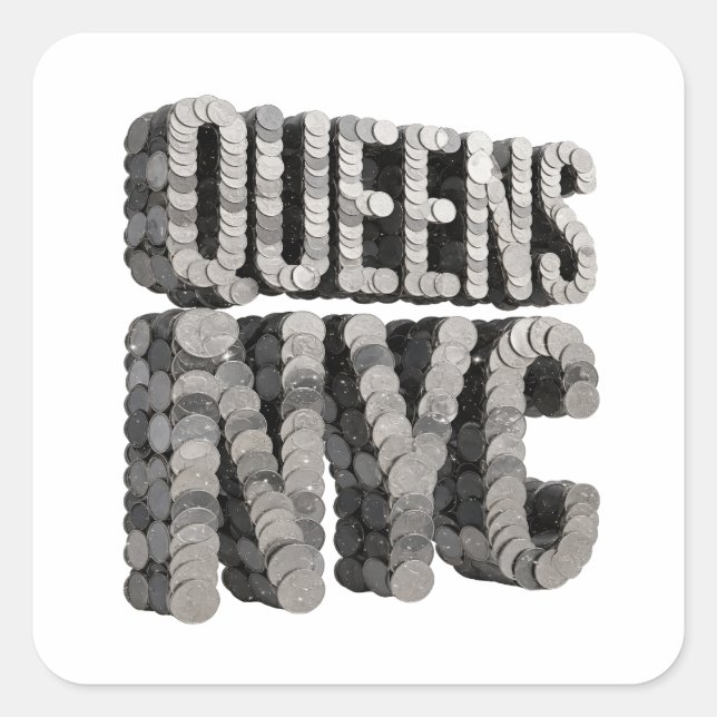 Luxe Gris QUEENS NYC Autocollant d'Art (Devant)
