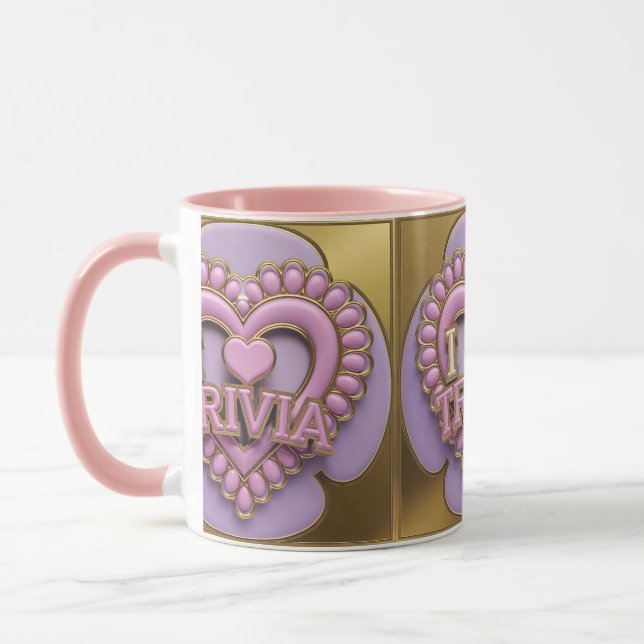 Luxe I Love Trivia Gold Pink Combo Mug (Gauche)