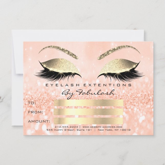 Luxe Lashes Peach Gold Maquillage Certificat Cadea (Devant)
