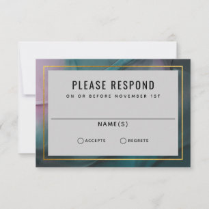 Luxe Lave Encre Joyau Tons Mariage RSVP