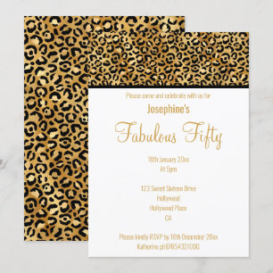 LUXE LEOPARD GOLD INVITATION PERSONNALISÉE