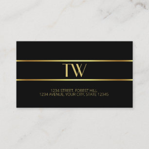 Luxe Moderne Elegant Or Monogramme Carte