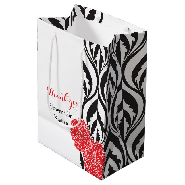 Luxe moderne mariage fleur fille en faveur sac cad (Devant Angle)