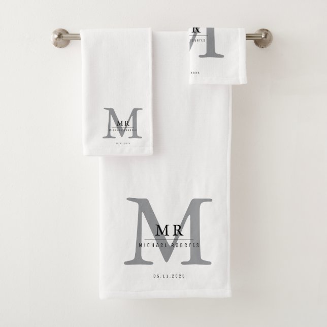 Luxe Moderne Monogramme Couleur Correspondante  (En situation)
