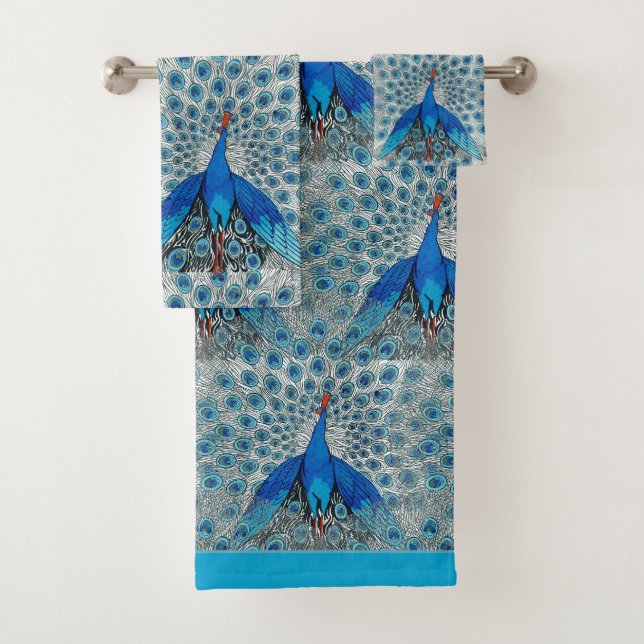 Luxe Monogram Turquoise Turquoise Blue Peacock (En situation)