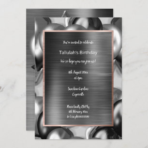 LUXE MOODY BLACK METALLIC BALLON INVITATION