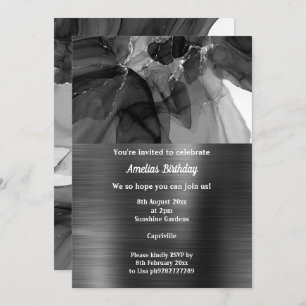 LUXE NOIR CHIFFON PARTI TEXTURE INVITATION