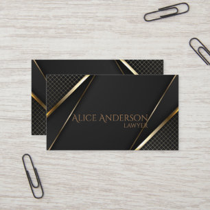 Luxe noir or élégant avocat Carte de visite