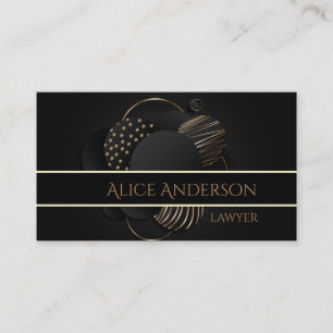 Luxe noir or élégant avocat Carte de visite