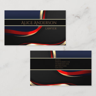 Luxe noir or élégant avocat Carte de visite