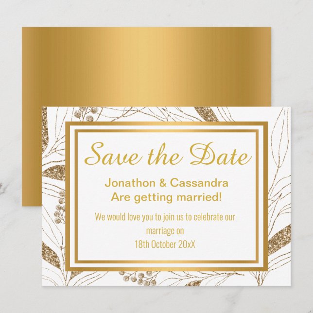 LUXE OR BOTANIQUE ENREGISTRER LA DATE (Devant / Derrière)