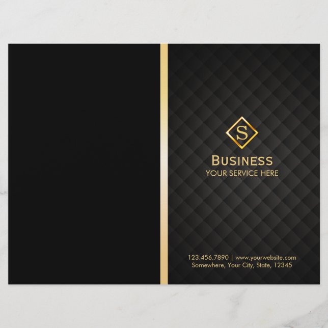 Luxe Or Diamond Monogramme Élégant Bi-Fold (Devant)